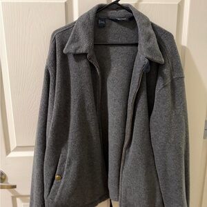 Cozy Gray Zip-Up Sweater for Men